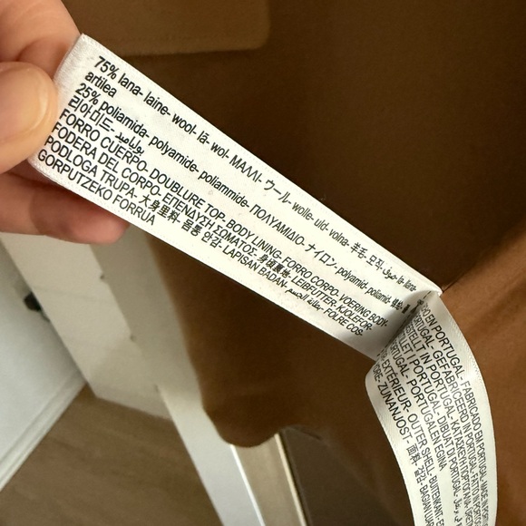 Massimo Dutti Camel Tan Wool Coat Size S - Picture 6 of 7